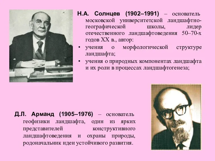 Н.А. Солнцев (1902–1991) – основатель московской университетской ландшафтно-географической школы, лидер