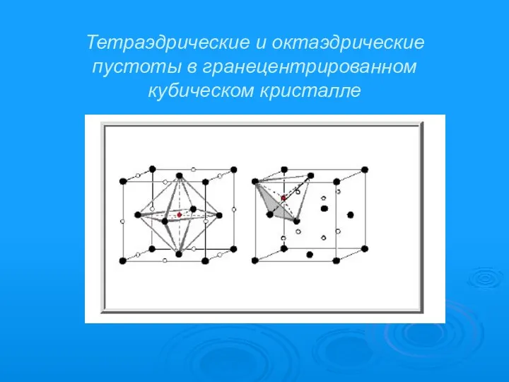 Тетраэдрические и октаэдрические пустоты в гранецентрированном кубическом кристалле