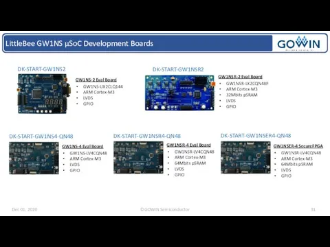 LittleBee GW1NS µSoC Development Boards DK-START-GW1NSR2 DK-START-GW1NS2 DK-START-GW1NS4-QN48 DK-START-GW1NSR4-QN48 GW1NS-2