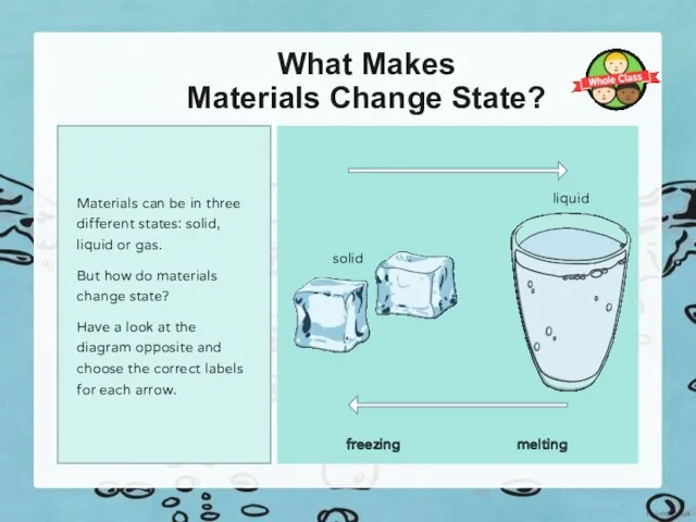 What Makes Materials Change State? Materials can be in three