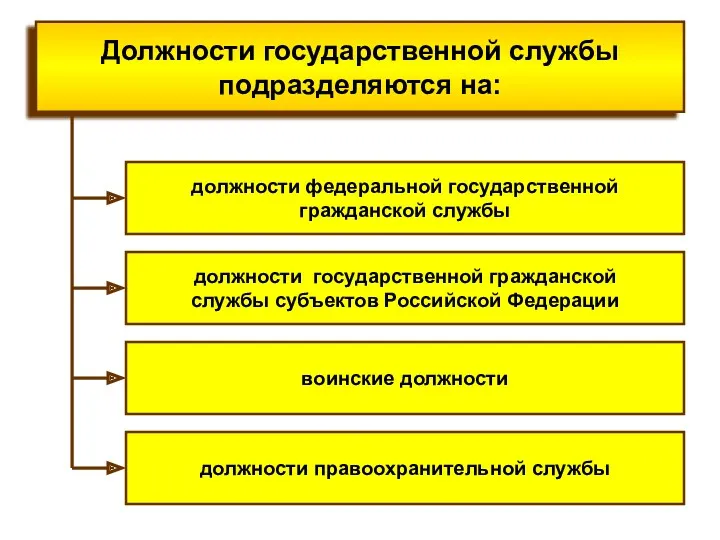 Должности государственной службы подразделяются на: должности федеральной государственной гражданской службы