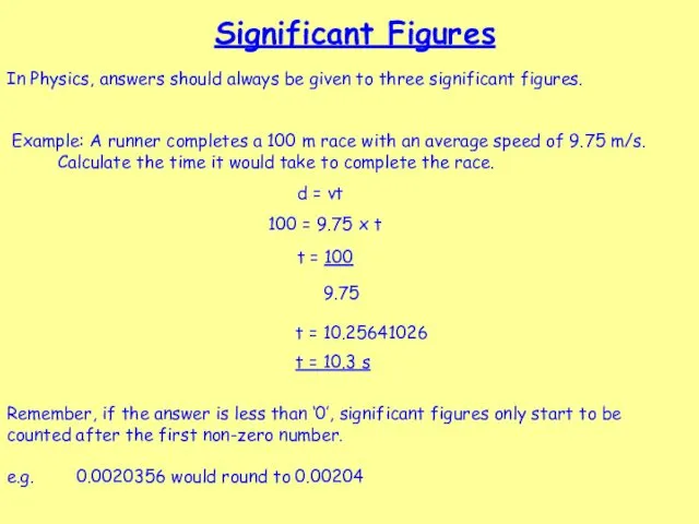 Significant Figures In Physics, answers should always be given to