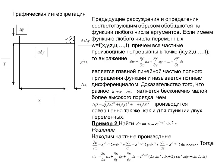 Графическая интерпретация Предыдущие рассуждения и определения соответствующим образом обобщаются на