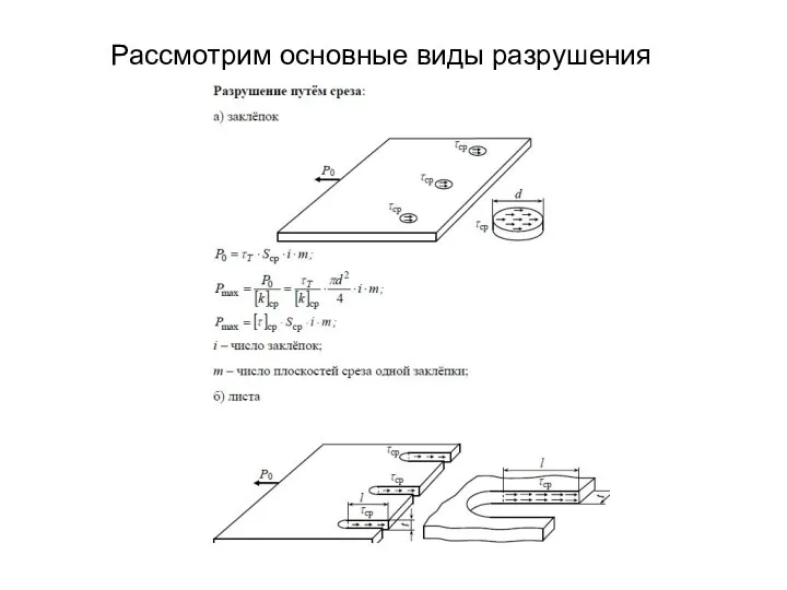 Рассмотрим основные виды разрушения