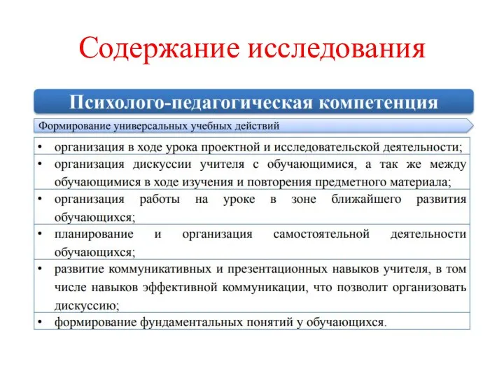 Содержание исследования