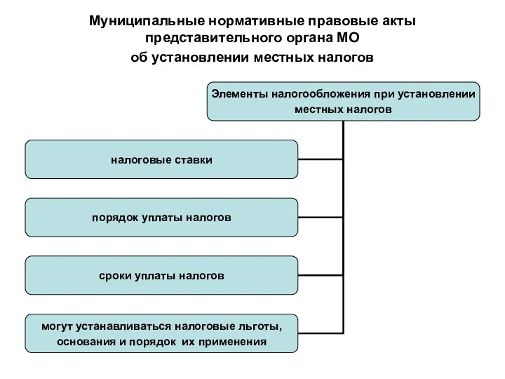 Муниципальные нормативные правовые акты представительного органа МО об установлении местных налогов