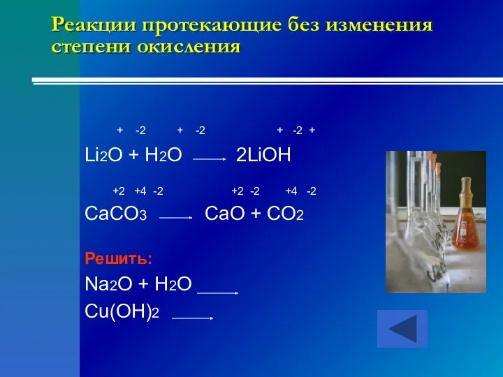 Реакции протекающие без изменения степени окисления + -2 + -2 + -2 +