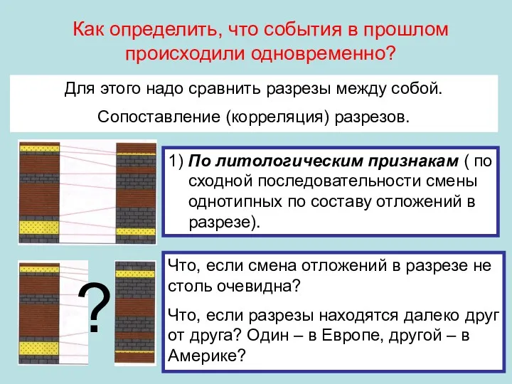 Как определить, что события в прошлом происходили одновременно? Для этого