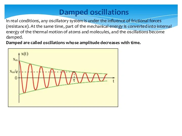 In real conditions, any oscillatory system is under the influence