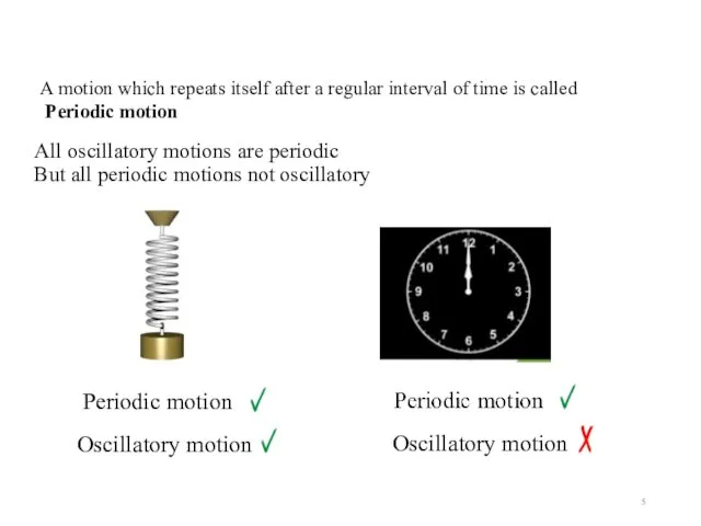 All oscillatory motions are periodic But all periodic motions not