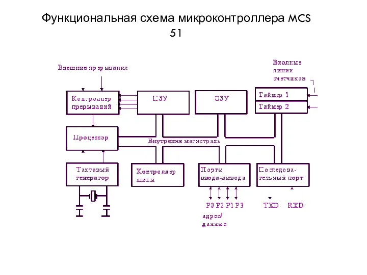 Функциональная схема микроконтроллера MCS 51