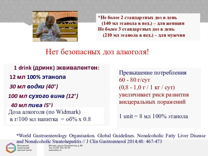 1 drink (дринк) эквивалентен: 12 мл 100% этанола 30 мл