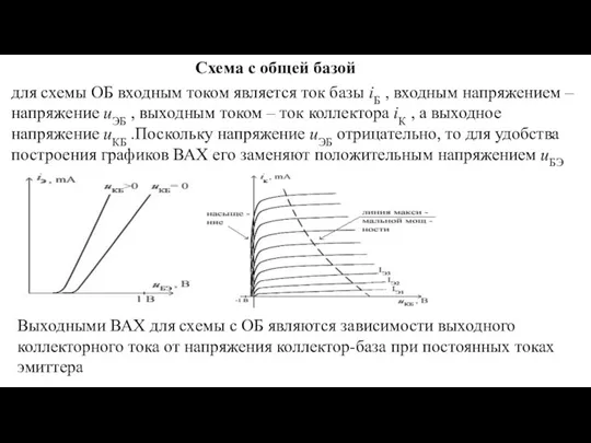 Схема с общей базой для схемы ОБ входным током является