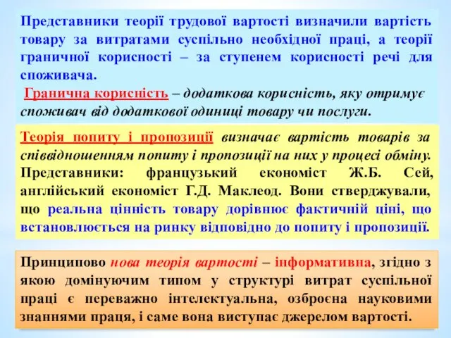 Представники теорії трудової вартості визначили вартість товару за витратами суспільно