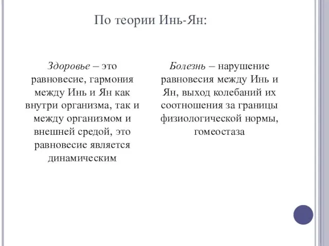 По теории Инь-Ян: Здоровье – это равновесие, гармония между Инь