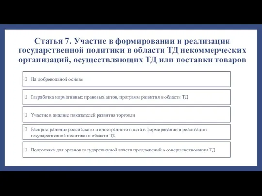 Статья 7. Участие в формировании и реализации государственной политики в