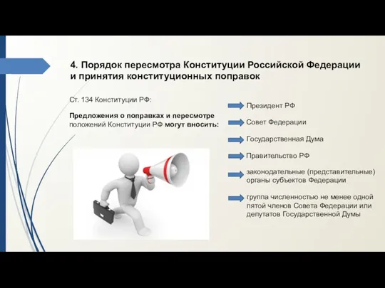 4. Порядок пересмотра Конституции Российской Федерации и принятия конституционных поправок