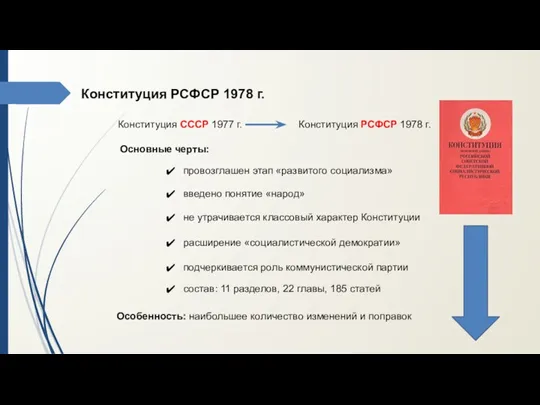 Конституция РСФСР 1978 г. Конституция СССР 1977 г. Конституция РСФСР