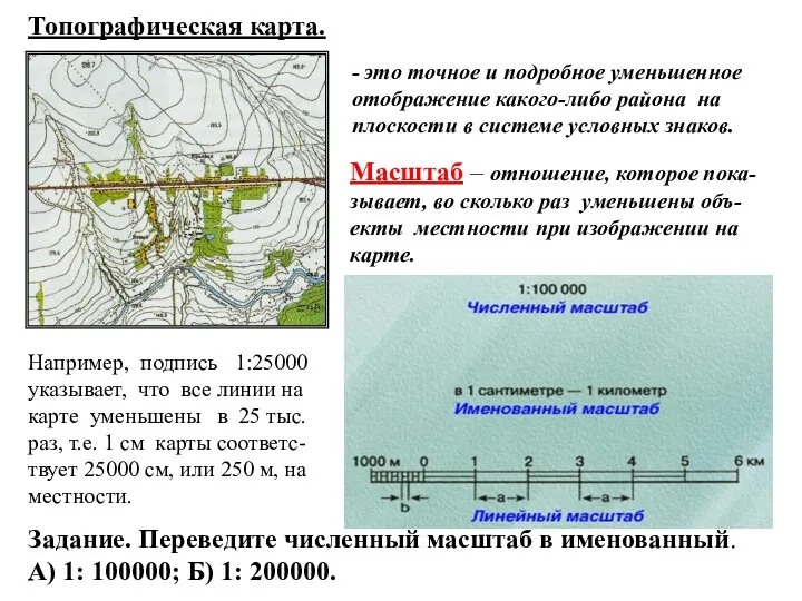 Топографическая карта. - это точное и подробное уменьшенное отображение какого-либо