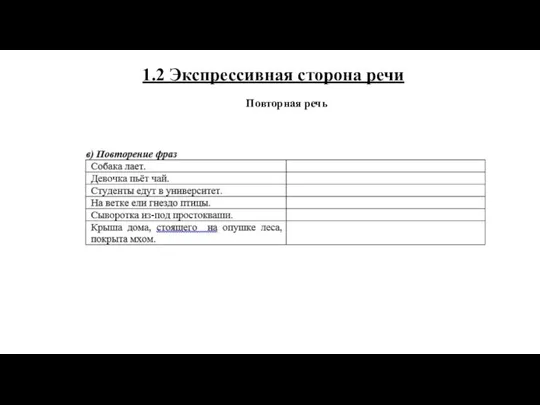 1.2 Экспрессивная сторона речи Повторная речь