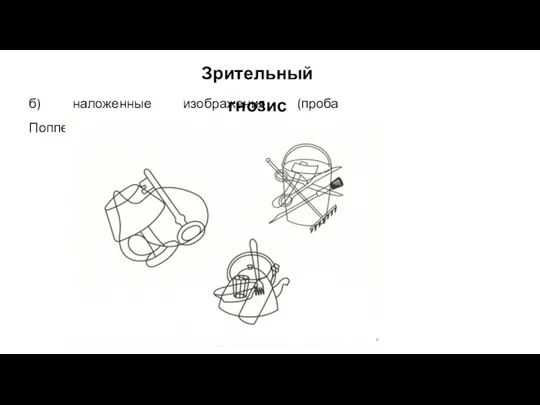 Зрительный гнозис б) наложенные изображения (проба Поппельрейтера)