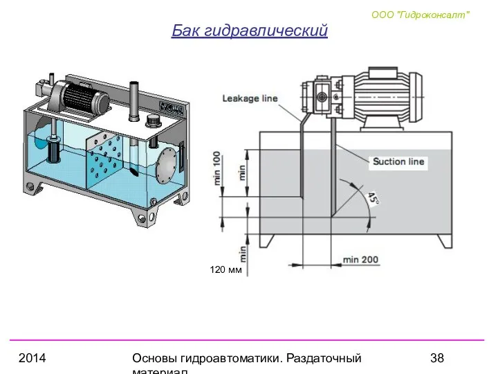 2014 Основы гидроавтоматики. Раздаточный материал Бак гидравлический 120 мм