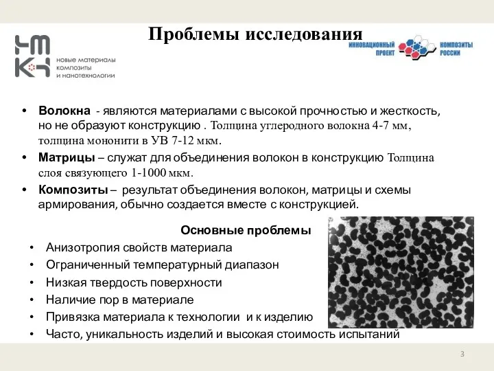 Проблемы исследования Волокна - являются материалами с высокой прочностью и