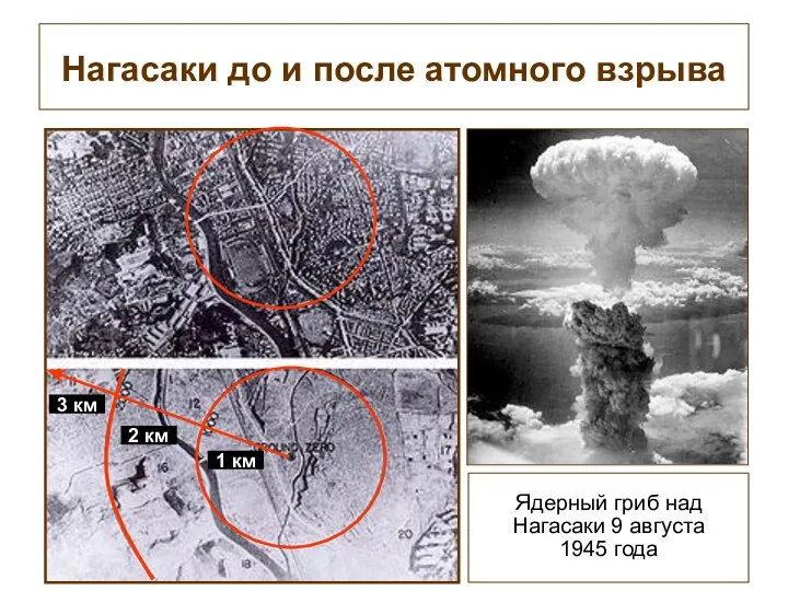 Нагасаки до и после атомного взрыва Ядерный гриб над Нагасаки 9 августа 1945 года