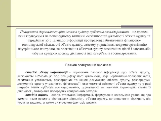 Планування державного фінансового аудиту суб'єктів господарювання - це процес, який