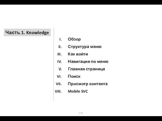 Обзор Структура меню Как войти Навигация по меню Главная страница