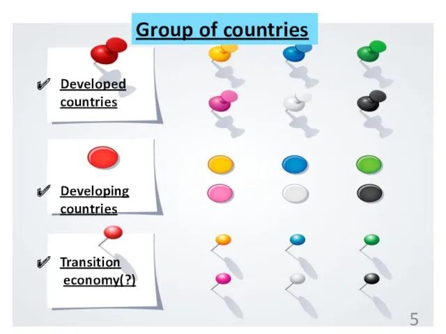 Group of countries Developed countries Developing countries Transition economy(?) 5