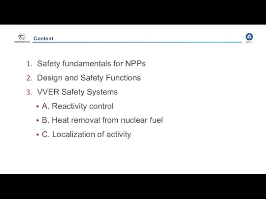 Content Safety fundamentals for NPPs Design and Safety Functions VVER