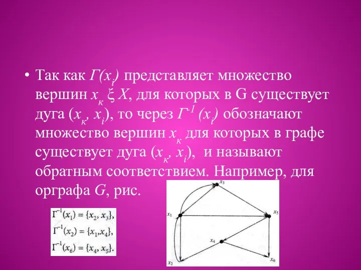 Так как Г(хi) представляет множество вершин хк ξ X, для