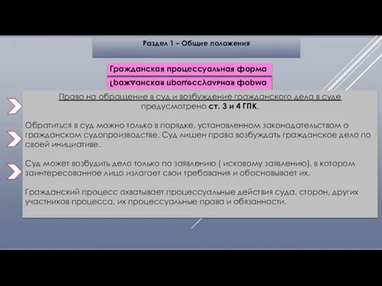 Гражданская процессуальная форма Право на обращение в суд и возбуждение