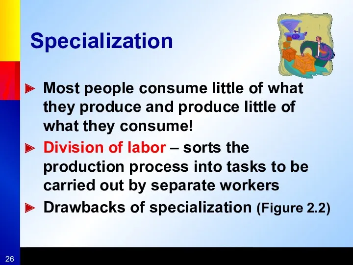 Specialization Most people consume little of what they produce and
