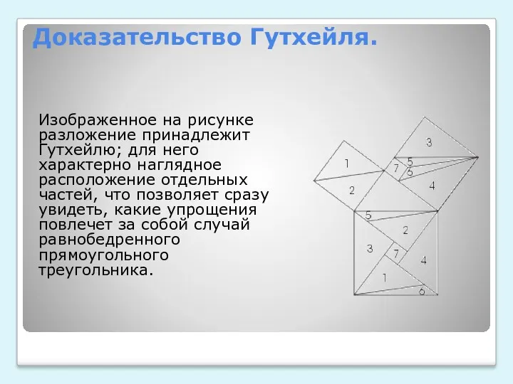 Доказательство Гутхейля. Изображенное на рисунке разложение принадлежит Гутхейлю; для него