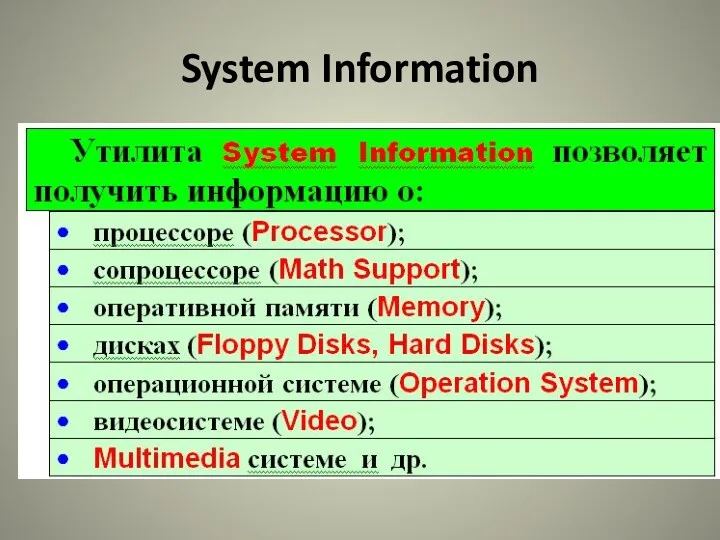 System Information