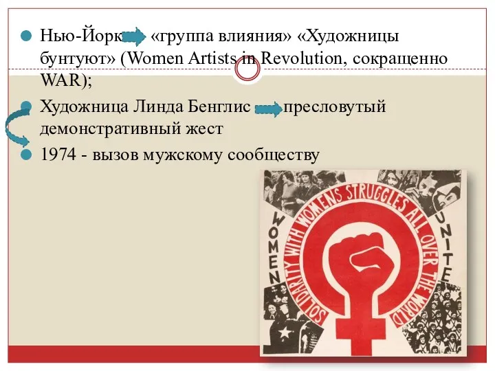 Нью-Йорк «группа влияния» «Художницы бунтуют» (Women Artists in Revolution, сокращенно