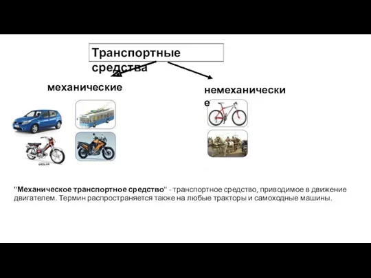 "Механическое транспортное средство" - транспортное средство, приводимое в движение двигателем.