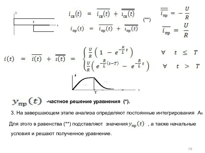 -частное решение уравнения (*). 3. На завершающем этапе анализа определяют