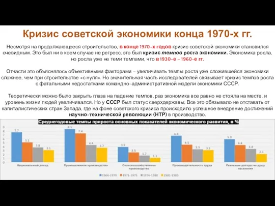 Несмотря на продолжающееся строительство, в конце 1970-х годов кризис советской