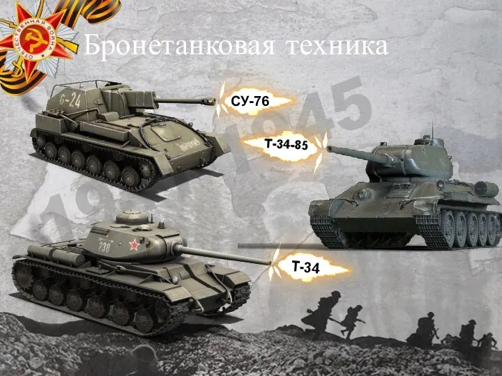 Бронетанковая техника СУ-76 Т-34 Т-34-85