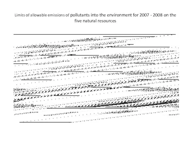 Limits of allowable emissions of pollutants into the environment for