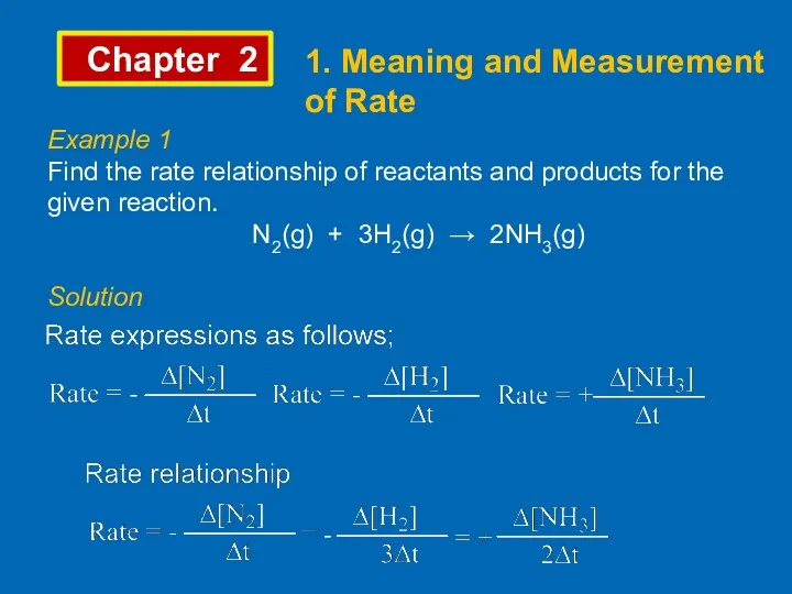 Chapter 2 1. Meaning and Measurement of Rate Example 1