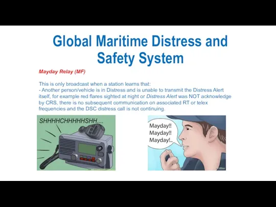 Global Maritime Distress and Safety System Mayday Relay (MF) This