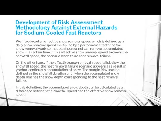 Development of Risk Assessment Methodology Against External Hazards for Sodium-Cooled Fast Reactors We