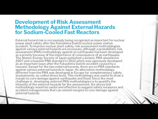 Development of Risk Assessment Methodology Against External Hazards for Sodium-Cooled Fast Reactors External
