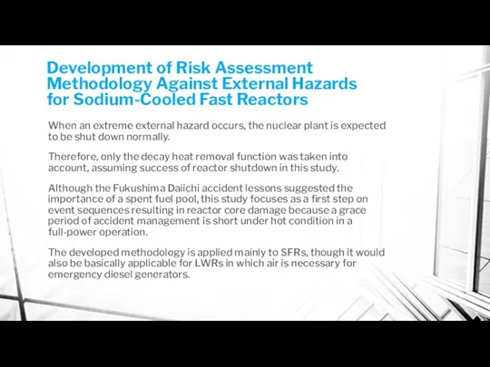 Development of Risk Assessment Methodology Against External Hazards for Sodium-Cooled Fast Reactors When