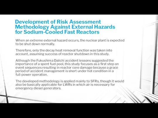 Development of Risk Assessment Methodology Against External Hazards for Sodium-Cooled