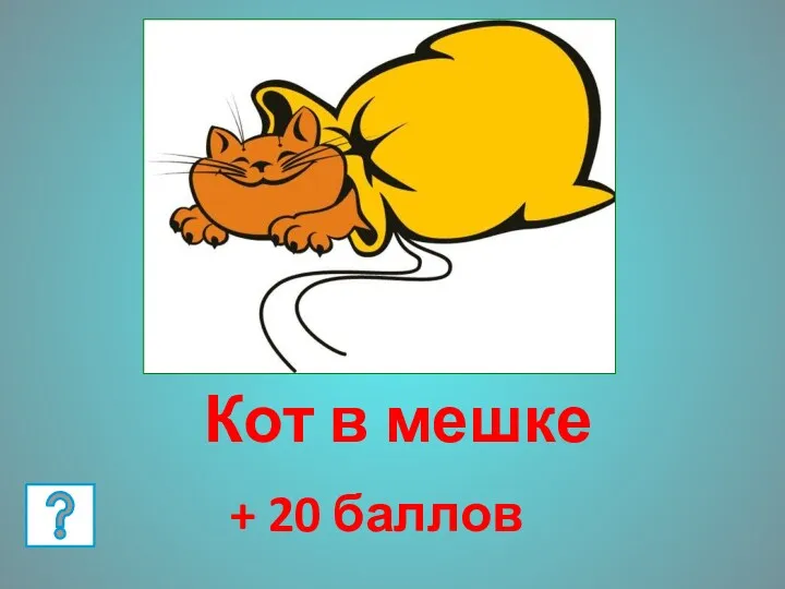 Кот в мешке + 20 баллов